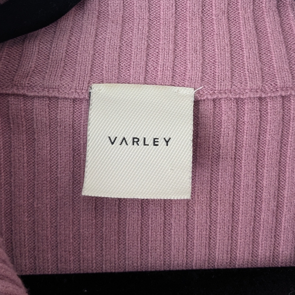 Varley Reid Ribbed Half Zip Sweater In Pink - Picture 4 of 6